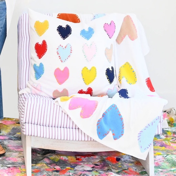 NWT Kerri Rosenthal Zero Waste Patchwork Love Blanket in Pearl - Picture 5 of 12